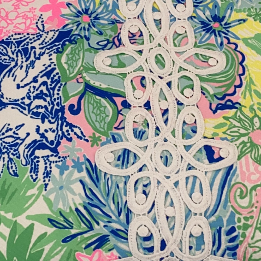 Lilly Pulitzer Pink Blue Cheek to Cheek Pillow - Picture 2 of 5